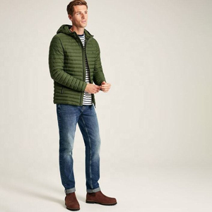 Men's Lightweight Quilted <b>Puffer</b> <b>Jacket</b> Hooded Zip Insulated Padded Outdoor Winter Coat Wholesale OEM Custom Logo - Product Image 4