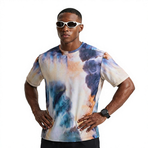 T-shirt tricoté respirant tie-dye pour homme, col rond, coupe décontractée, avec motif – Nouvelle collection 2026, très tendance - Product Image 4