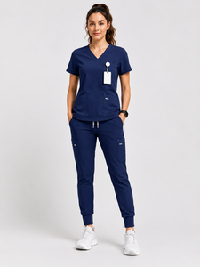 <b>Women's</b> Woven Stretch Scrub Pants Joggers for Doctors Nurses Hospital Use - Product Image 1