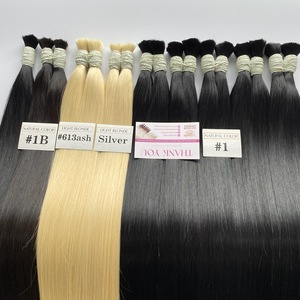 Vietnam Virgin Cuticle Intact 100% Unprocessed Remy <b>Hair</b> Bundle Bulk Double Drawn Weft Raw Indian Temple Human <b>Hair</b> Extension - Product Image 4