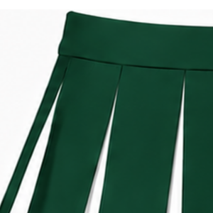 Jupe plissée vert foncé personnalisée par le fabricant pour femmes, uniforme de danse athlétique, tenue de performance d'équipe avec rayures - Product Image 3