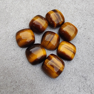 Natural Tiger Eye Cabochon Square <b>Cushion</b> Shape Flat <b>Back</b> Calibrated Loose Gemstone Custom Sizes Available - Product Image 5