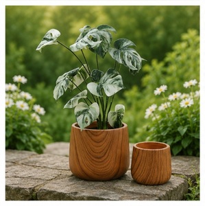 Maceta de Madera Hecha a Mano, Estilo Macetero de Madera Sólida, Florero para Decoración Interior y Exterior, Contenedor Decorativo Moderno y Minimalista - Product Image 2