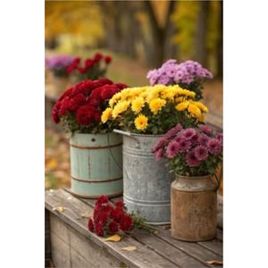Vase en métal rustique vintage en gros, seau à fleurs galvanisé, décoration de ferme et de maison de campagne, pot de fleurs rétro en forme de bidon de lait - Product Image 1