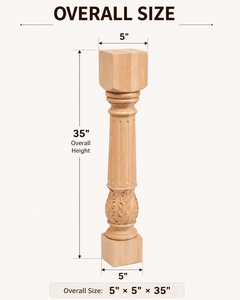 Contemporary Solid Wood Dining <b>Table</b> Legs Custom Size Polished Support Posts Handcrafted Furniture Accessories Wooden <b>Table</b> Leg - Product Image 2