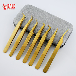 Hot Sell Stainless Steel Fan Eyelashes tool Eyelash extension Tweezer Tool lash Tweezer fiber tip for Applying False Lashing - Product Image 1