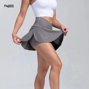 Best Price Custom Sports Wear Sexy <b>Elastic</b> Breathable Nylon Training <b>Skirts</b> for Badminton Tennis Dance Fitness Plus Sizes Pocket - Product Image 3
