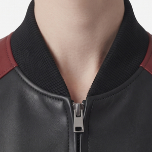 Women's <b>Leather</b> Bomber <b>Jacket</b> Manufacturer Ladies <b>Long</b> Sleeve <b>Leather</b> Bomber <b>Jacket</b> Female <b>Leather</b> Zipper Bomber <b>Jackets</b> - Product Image 4
