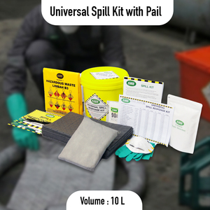 ชุดดูดซับสารเคมีรั่วไหลอเนกประสงค์ 10 ลิตร พร้อมถังแบบพกพา สำหรับควบคุมการรั่วไหลของน้ำมัน สารเคมี และของเหลว ใช้ในอุตสาหกรรม - Product Image 2
