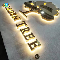 Enseigne lumineuse 3D personnalisée en lettres canal LED, en acier inoxydable rétroéclairé, pour publicité extérieure de magasin