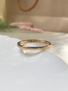 Anillo Redondo Grueso de Plata de Ley 925 Chapado en Oro de 18K para Joyería Fina Minimalista, para Mujer, Boda, Compromiso - Product Image 2