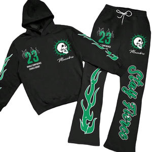 ชุดเสื้อฮู้ดและกางเกงลำลองพิมพ์ลายตัวอักษรสำหรับผู้ชาย, ชุด 2 ชิ้นสำหรับผู้ชาย, ชุดกราฟิก 2 ชิ้นสำหรับผู้ชาย, ชุดเสื้อฮู้ด - Product Image 1