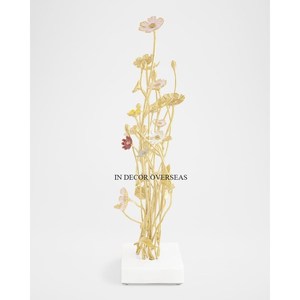 Sculpture de feuilles et de fleurs noires au design attrayant avec base en bois, décoration de table, sculptures à prix impressionnant - Product Image 5