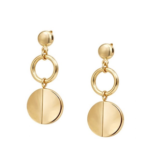 Pendientes de latón chapados en oro para mujer, aretes colgantes dorados de moda, joyería de lujo sin plomo, regalo para niñas de HF CRAFTS - Product Image 5