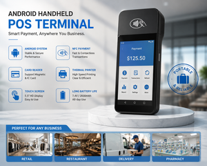 Terminal POS Portátil con Lector de Tarjetas Térmico y NFC Negro - Product Image 1