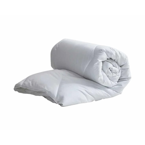Couette matelassée 100% polyester, garnissage en duvet de canard, respirante, utilisable toute l'année, lavable en machine, blanche - Product Image 2