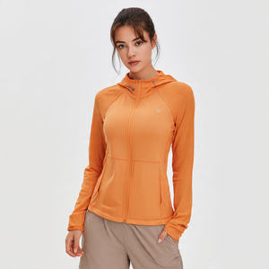 Chaqueta de yoga y gimnasio para mujer, acolchada, con capucha, cierre de cremallera, orificios para los pulgares, para invierno, con bolsillos, de alta calidad - Product Image 1