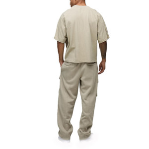 Camiseta de Algodón para Hombre con Costura Raglán, Corte Relajado, Bordado Minimalista, Manga Corta, Estilo Urbano, Marca Privada OEM - Product Image 2