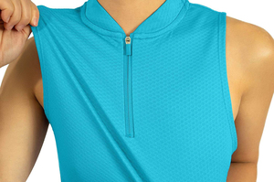 Shirt Slim Fit Casual Wear Private Label Supplier Custom Women Sleeveless Zip Up <b>Blouse</b> Summer Elegant Fashion Top Zipper Shirt - Product Image 2