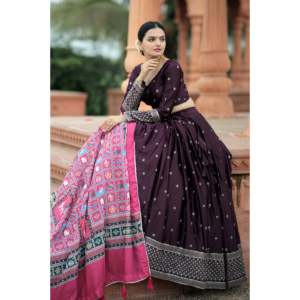 Mayra Silk <b>Sequins</b> Embroidery work Lehenga Choli With Designer Duppta - Product Image 4