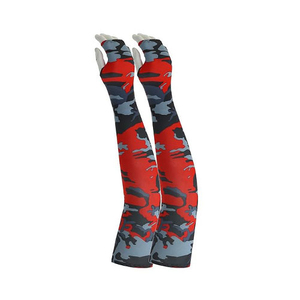 Red Black Gray Camouflage Print <b>Knee</b> <b>High</b> <b>Socks</b> Unisex Adult Spandex Polyester Quick Dry Sublimation Transfer Print - Product Image 2