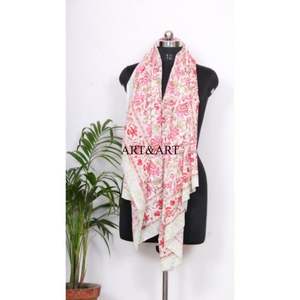 Pareo Sarong Hijab de plage pour femmes, 100% coton, doux pour la peau, respirant, couleur unie, imprimé floral, fait main, ethnique - Product Image 1