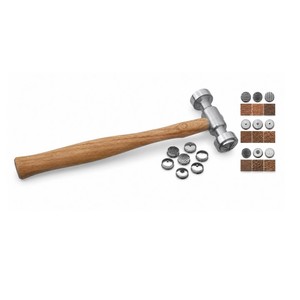 Juego de martillos de diseño con 9 cabezales intercambiables, mango de madera natural, herramienta para hacer joyas y conformar metal, 9-1/4 pulgadas, ZetomedPro - Product Image 1