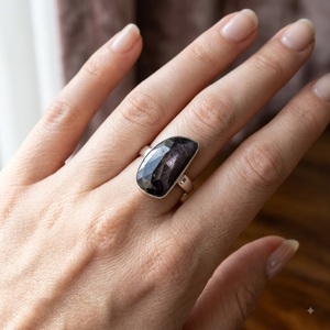 Anillo de Plata de Ley 925 con Zafiros Naturales Multicolores, Joyería de Diseño Hecha a Mano, Anillo Elegante de Moda Bohemia - Product Image 5
