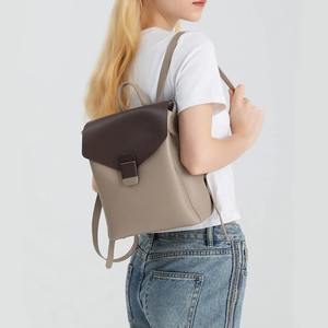 Fashion <b>Backpack</b> for Women Large Capacity Genuine Leather Waterproof Zipper Closure School <b>Backpack</b> - Product Image 3