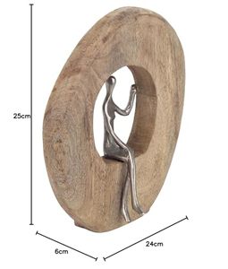Modern Aluminium Wall Sculpture Figurative Silver <b>Figure</b> Artistic Design Living Room Decor Handmade Craft Jaffs Exports - Product Image 2