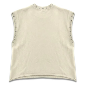 เสื้อกล้ามครอปปักคริสตัลแบบกำหนดเอง เนื้อผ้าฝ้าย 100% น้ำหนัก 180 กรัม ระบายอากาศได้ดี เป็นมิตรต่อสิ่งแวดล้อม แฟชั่นเสื้อผ้าสตรีทแวร์ผู้ชายสุดเทรนดี้ - Product Image 2