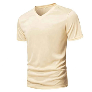 Camiseta Casual de Manga Corta con Cuello Redondo para Hombre, Color Rosa, 100% Lana Merino, Ecológica, Transpirable, Diseño Liso, Estilo Tejido - Product Image 5