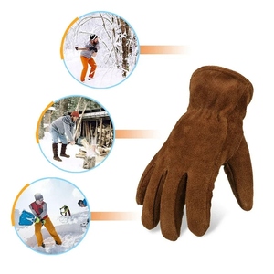 ถุงมือขับรถหนังวัวแท้คุณภาพสูง ถุงมือป้องกันอุบัตภัยทางอุตสาหกรรม ป้องกันการเสียดสี สวมใส่สบาย - Product Image 5