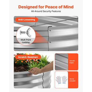 Confezione da 2 # # # #   Fioriere Rialzate Ovali Senza Fondo 4 X 2 Piedi in Acciaio Zincato per Giardini Esterni - Product Image 6
