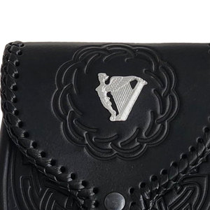 Insignia de Arpa Irlandesa de Cuero de Alta Calidad con Acabado Granulado, Grabado de Nudo Celta, Tradicional Escocesa, para el Día del Sporran, OEM ODM - Product Image 3