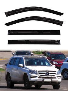 Pare-soleil de fenêtre de voiture en acrylique transparent noir fin pour Mercedes-Benz GL-Class / GLS X166 2013-2019, 4 pièces, ruban adhésif 3M - Product Image 2