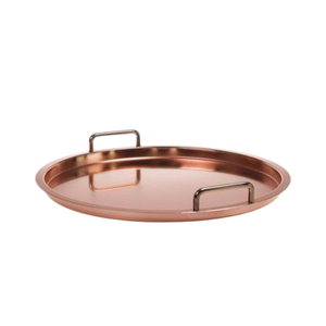 Plateau décoratif de style vintage pour la maison, l'hôtel et le restaurant, plateau de service octogonal en cuivre martelé à la main avec poignées - Product Image 3