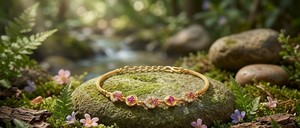 Divyoro Classic Heart Shape <b>Ruby</b> and Diamond Gold Plated Yellow Gold Chain <b>Bracelet</b> for Women Romantic Wedding Jewelry - Product Image 4