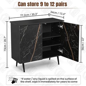 <b>Shoe</b> Cabinet - 3 Tier <b>Shoe</b> Rack with Door |Press Open 2 Door Engineered Wood <b>Shoes</b> Stand for Home - Product Image 2