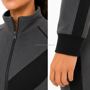 Conjunto Deportivo de Chándal Completo con Cremallera para Mujer, Ropa Deportiva Personalizada con Logotipo, Ropa Deportiva para Gimnasio, Fabricación al por Mayor OEM ODM de Marca Privada - Product Image 4