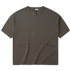 Camiseta de 275 GSM 100% Algodón con Dobladillo Acanalado y Manga Corta, Impresión de Logotipo Personalizado Bajo Demanda, con Bolsillo, para Hombre y Mujer, Estilo Urbano - Product Image 1