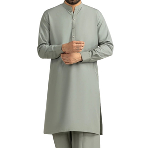 Light Grey <b>Men</b> <b>Shalwar</b> <b>Kameez</b> Designer Pakistani Suit For <b>Men</b> High Quality Kurta Pajama Ethnic Wear For Formal Events - Product Image 1
