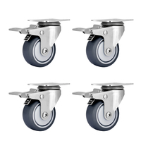 Roue pivotante à frein scellée en acier inoxydable de 2 pouces (50 mm) pour chariot industriel, roulement à billes, personnalisable OEM