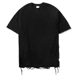 เสื้อยืดคอกลมทรงหลวมสำหรับผู้ชาย ผ้าโพลีเอสเตอร์ 100% คุณภาพสูง แขนเสื้อแบบดรอปโชว์เดอร์ ลายเรียบ ไม่มีชายเสื้อ ใส่ได้ในฤดูร้อน - Product Image 1