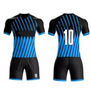 ชุดฟุตบอลทรงเข้ารูป เนื้อผ้านุ่ม ยับยาก สินค้ามาใหม่ ขายดีที่สุด ผลิตจากโพลีเอสเตอร์ 100% รับผลิตชุดทีมพร้อมโลโก้ - Product Image 1