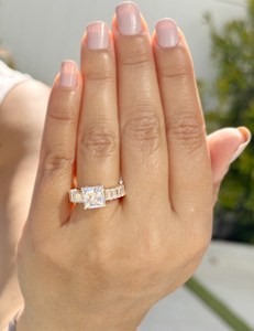 1CT Princess Cut Moissanite With Emerald Cut <b>Stacking</b> Band <b>Ring</b> 925 Silver Fine Proposal Gift For Engagement Wedding Charms - Product Image 2