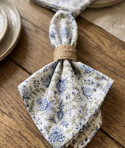 Wholesale Handmade Bagru Print Square Napkin 100% Cotton Eco Friendly Durable Reusable American Style Rustic Farmhouse - Product Image 2
