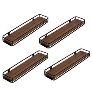 MyGift Estante de especias rústico montado en la pared-Amazon Hot Item Organizador de cocina Juego de 4 - Product Image 4