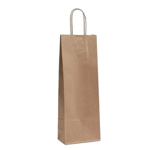 Sac à vin en papier kraft écologique personnalisé avec logo imprimé pour l'emballage et la promotion, conception de logo personnalisée - Product Image 1