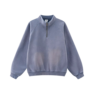 Wholesale Custom <b>Men</b>`s Oversized Fleece Half Zip <b>Pullover</b> Regular Fit Stand Collar Casual Sweatshirt Autumn/Winter Wear - Product Image 6
